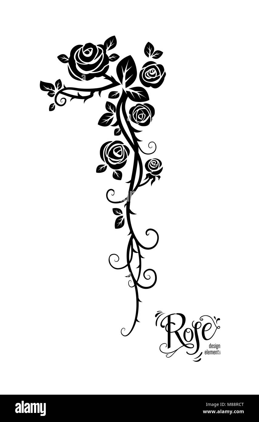 Fleurs rose Tattoo Illustration de Vecteur