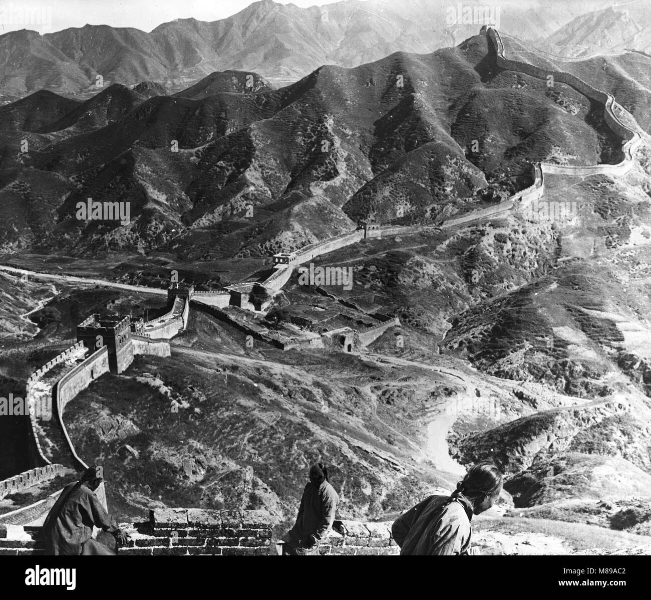 La Grande Muraille de Chine, Beijing, Chine par Burton Holmes, 1901 Banque D'Images