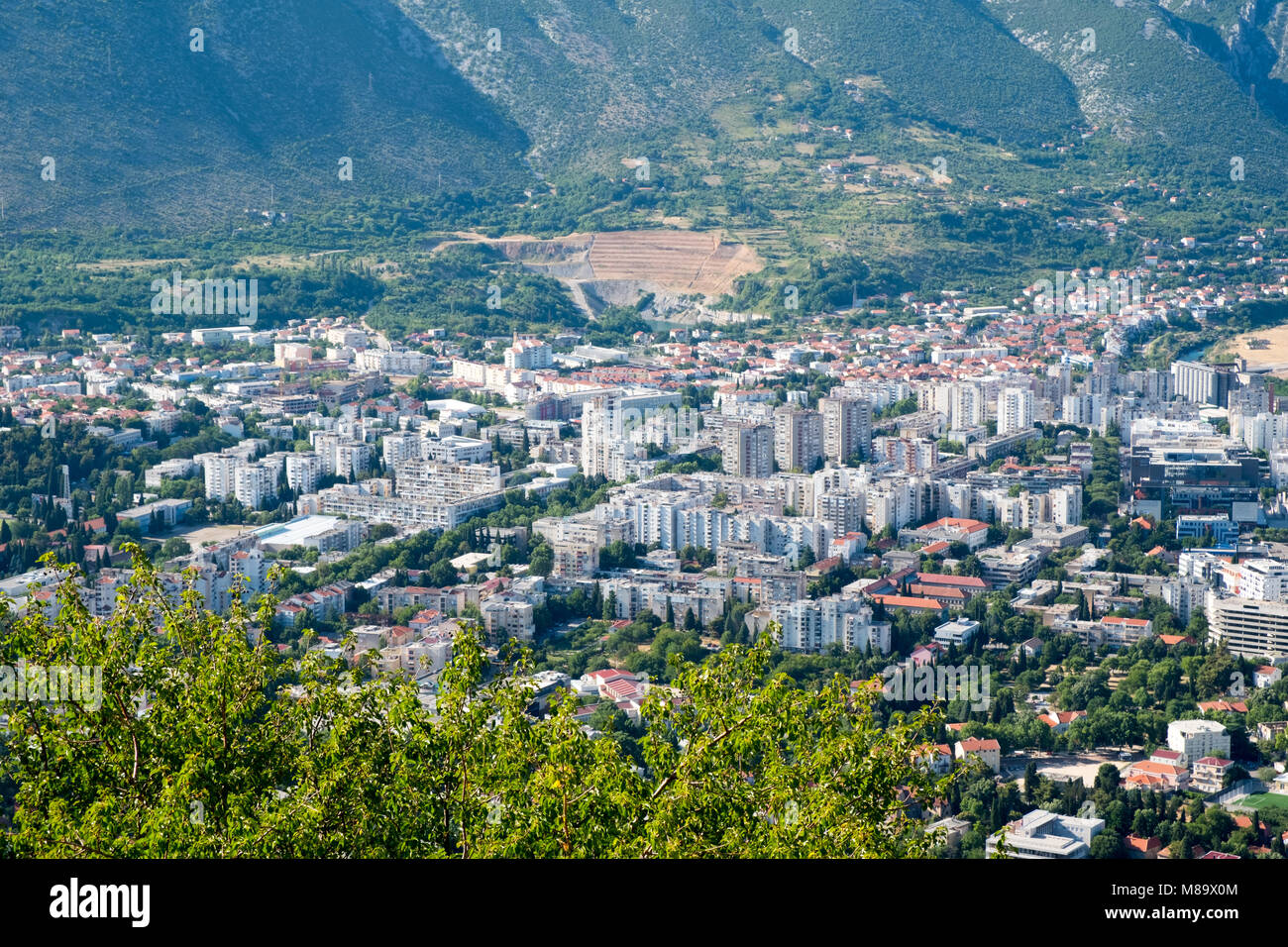Panorama Mostar, Bosnie-Herzégovine Banque D'Images