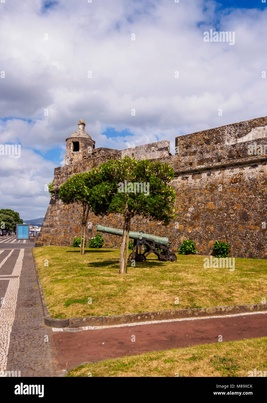 Sao Bras Fort, Ponta Delgada, île de Sao Miguel, Açores, Portugal Banque D'Images