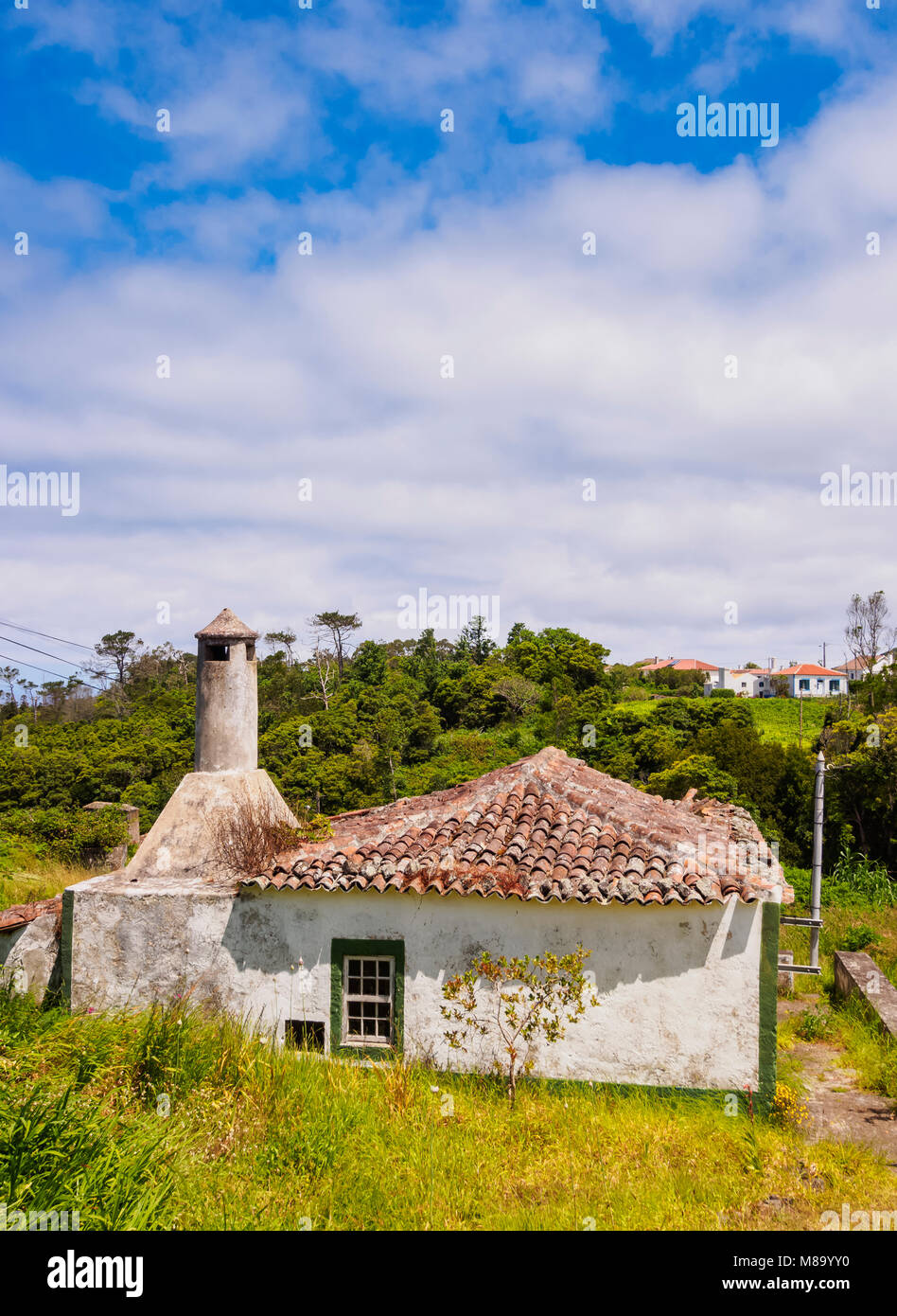 Maison traditionnelle, l'île de Santa Maria, Açores, Portugal Banque D'Images