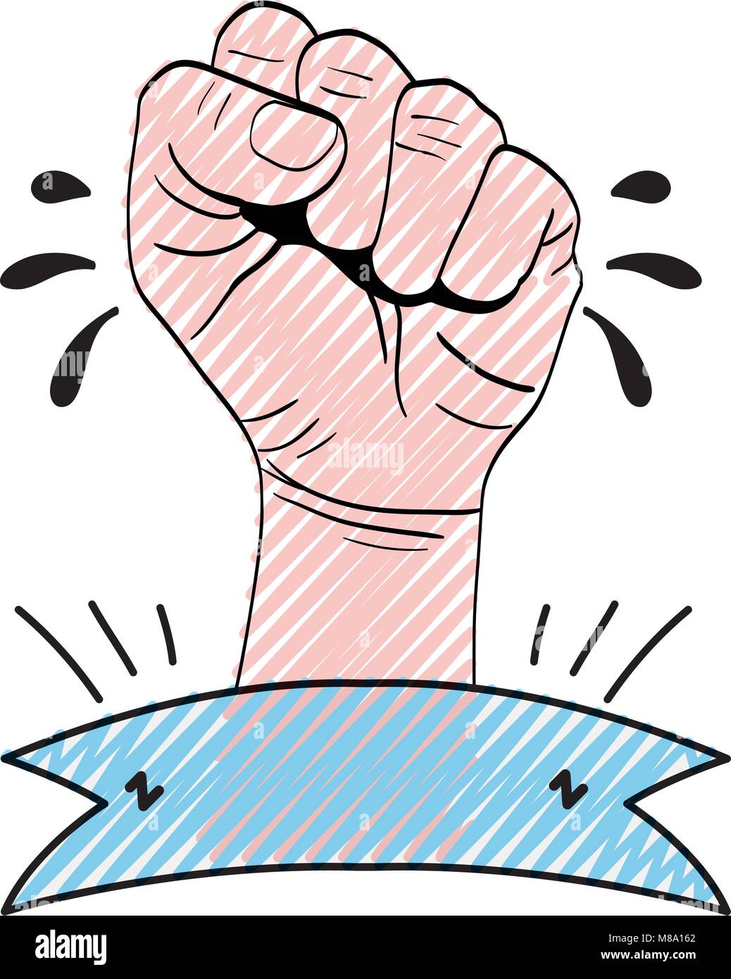 Doodle s'opposer à part protester avec ruban révolution Image Vectorielle  Stock - Alamy