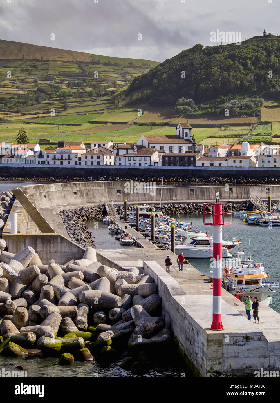Port de Praia, île de Graciosa, Açores, Portugal Banque D'Images