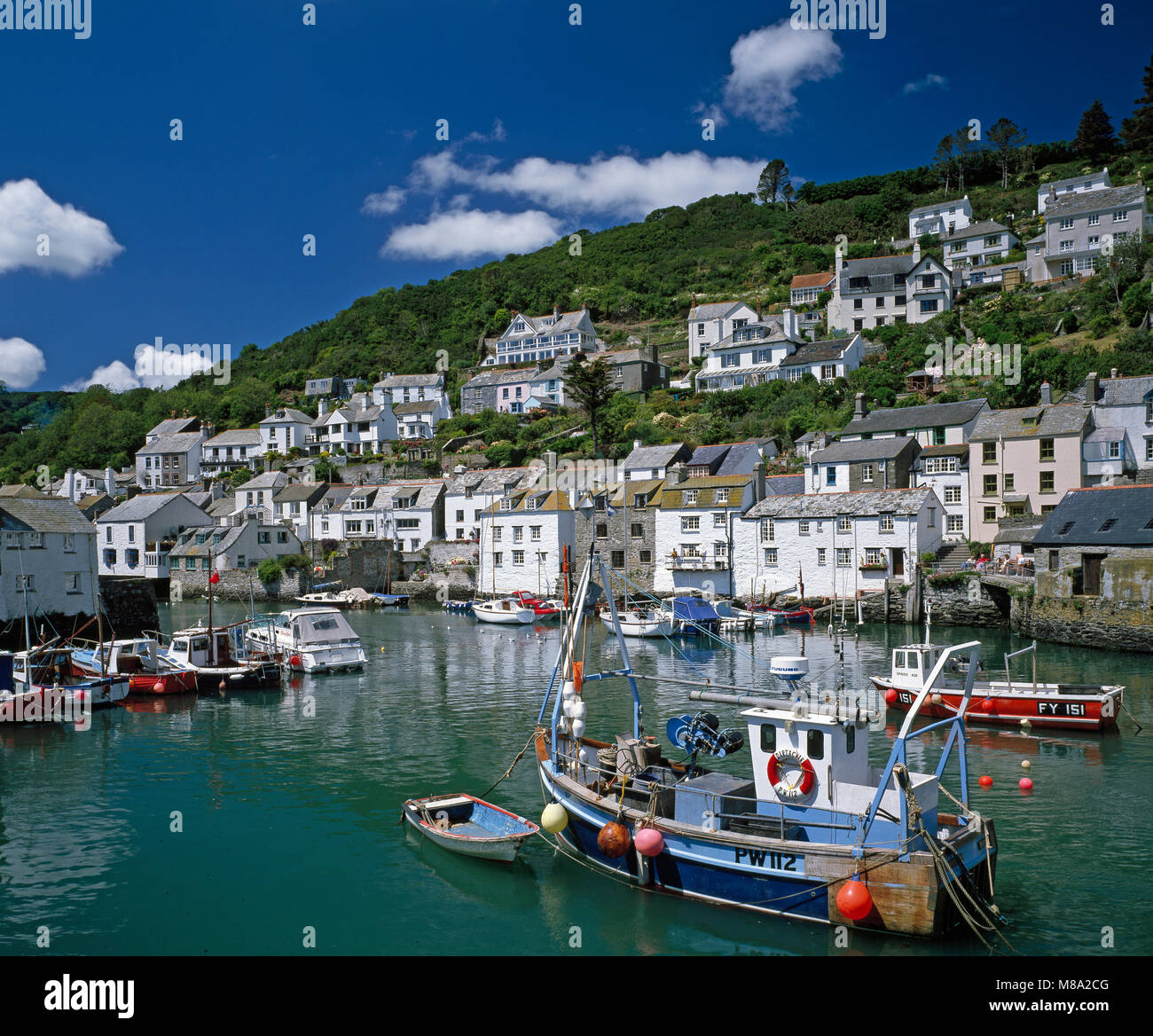 Port de Polperro, Cornwall, England, UK Banque D'Images