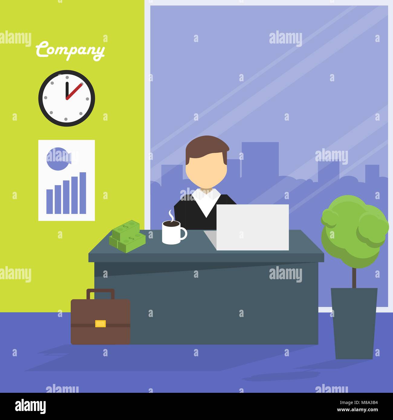 Gestionnaire du lieu de travail, vector illustration Illustration de Vecteur