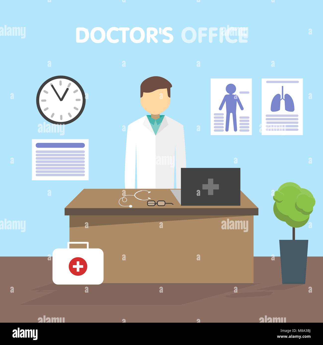 Médecin en milieu de travail, vector illustration Illustration de Vecteur
