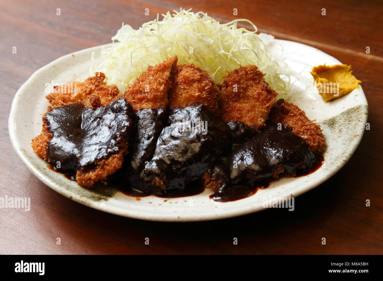 Le miso Katsu, une cuisine de Nagoya, Aichi Prefecture, Japan Banque D'Images