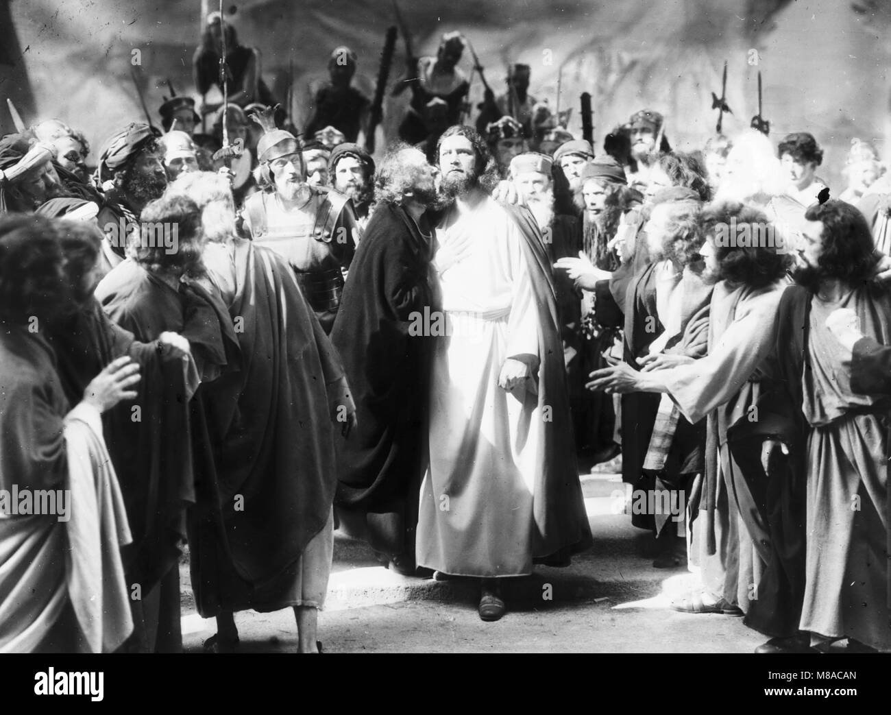 Scène avec Jésus, Oberammergau Passion Play, 1910 Banque D'Images