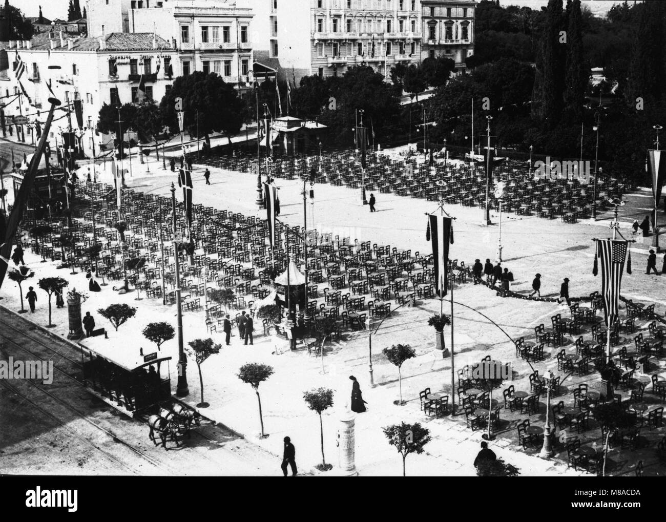 Au cours de la cérémonie des Jeux Olympiques de 1896, Athènes, Grèce Banque D'Images
