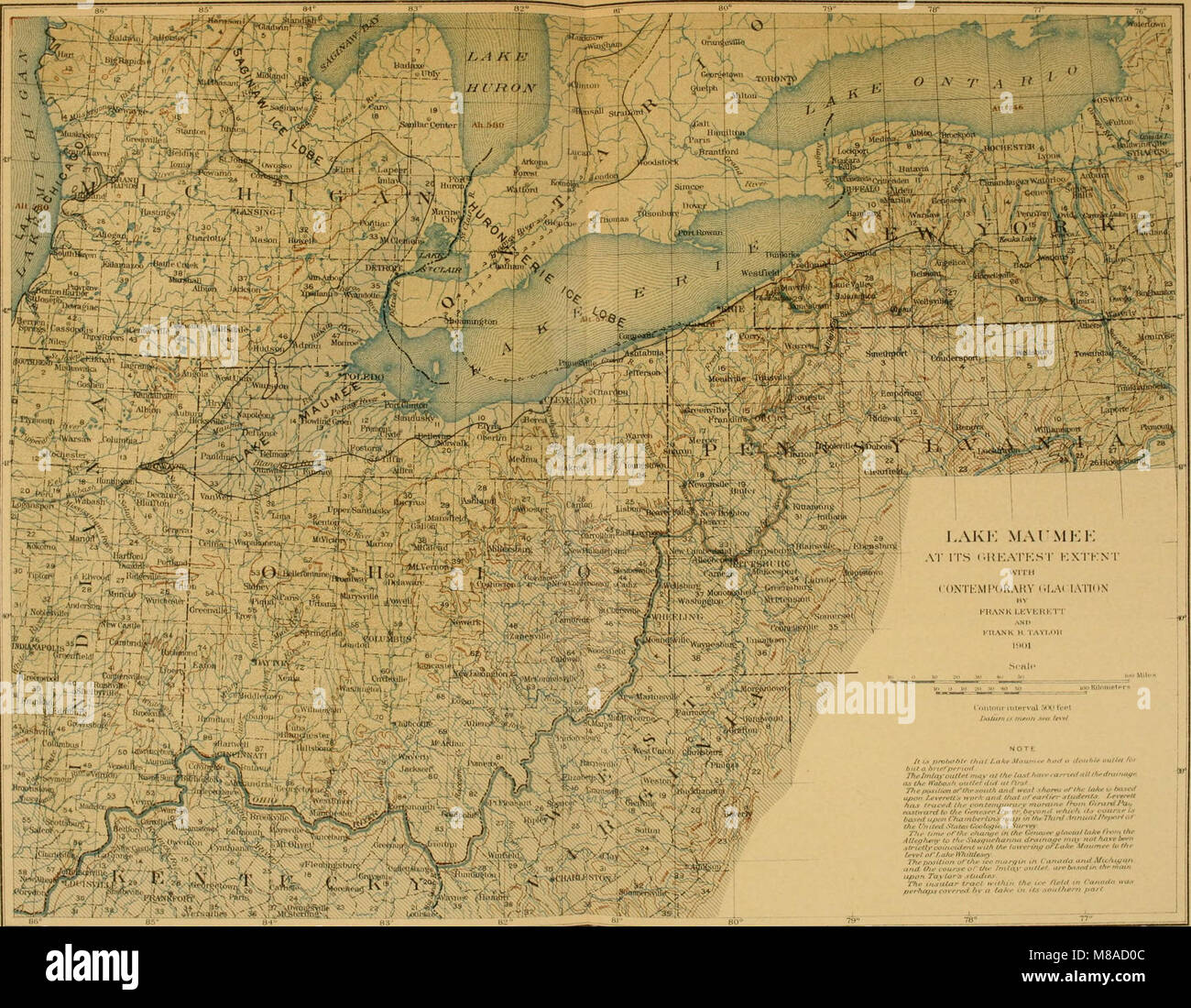 Formations glaciaires caractéristiques de drainage et de l'Érié et bassins de l'Ohio (1902) (14760995556) Banque D'Images