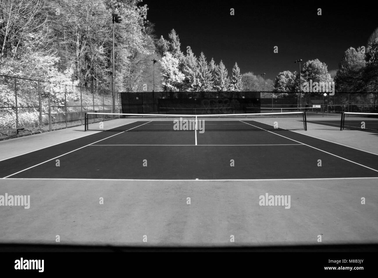 Image infrarouge de tennis à Park à Seattle Banque D'Images
