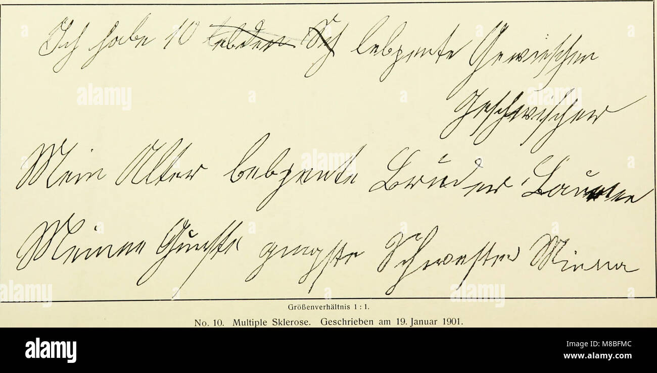 *Die Schrift BEI Geisteskrankheiten* (1903) est un atlas allemand qui examine la relation entre l'écriture manuscrite et les troubles mentaux, avec 81 échantillons d'écriture manuscrite pour illustrer diverses conditions psychiatriques. Banque D'Images
