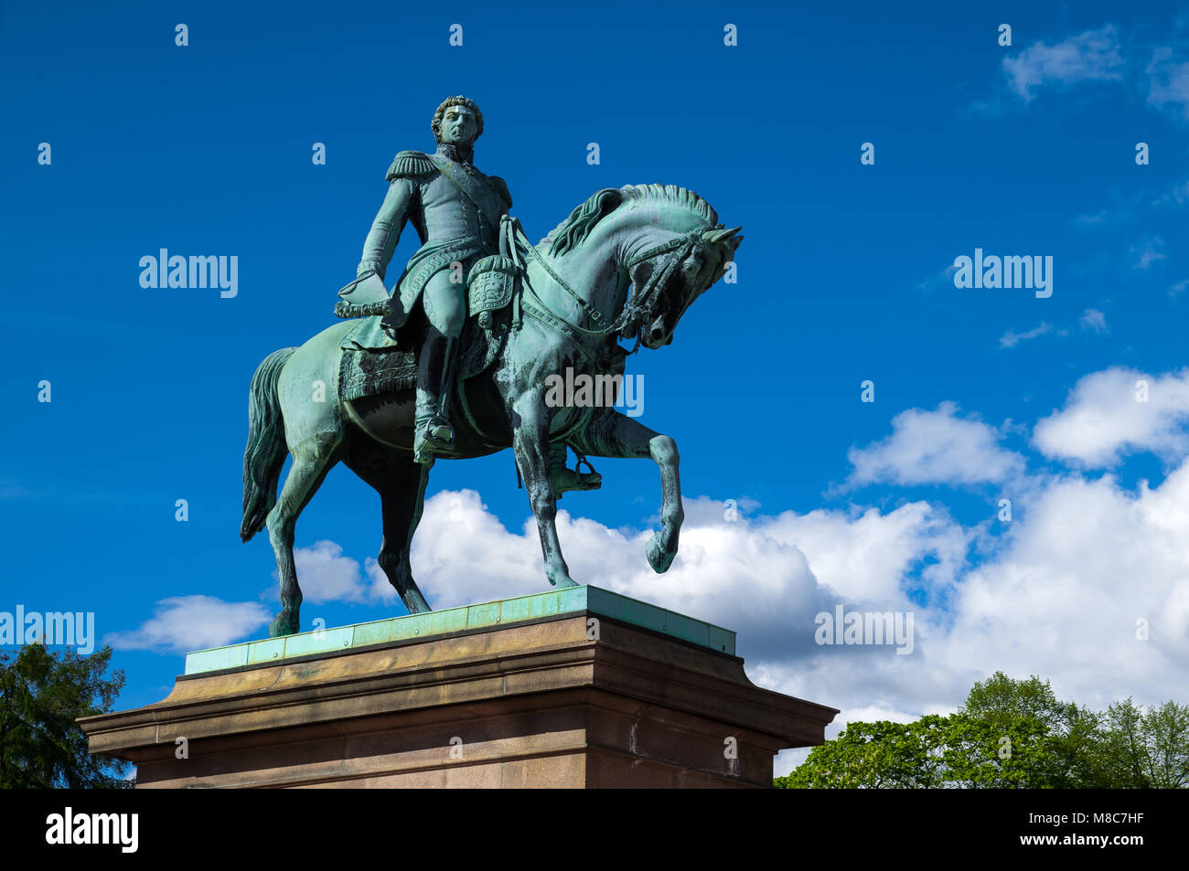 Statue du Roi norvégien Carl Johan XIV - OSLO, Norvège Banque D'Images Statue du Roi norvégien Carl Johan XIV - OSLO, Norvège Banque D'Images