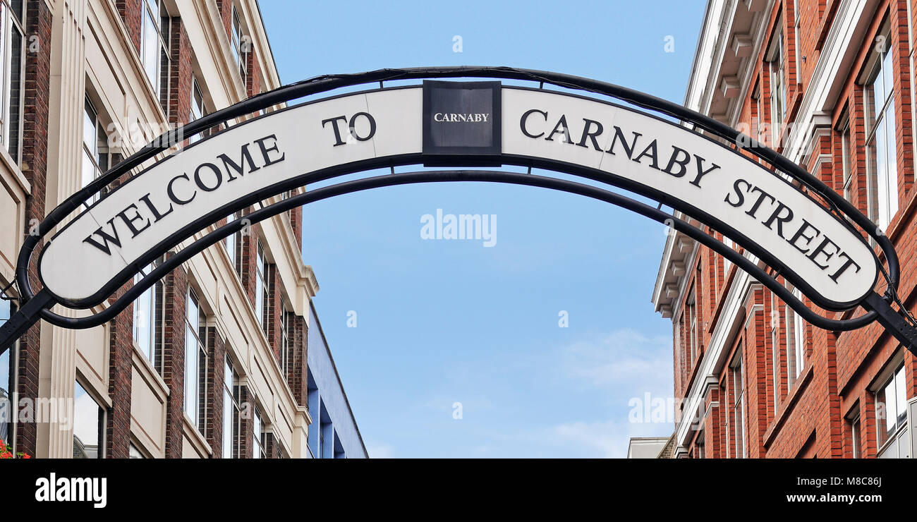 Carnaby Street Sign, Londres, Royaume-Uni. Banque D'Images