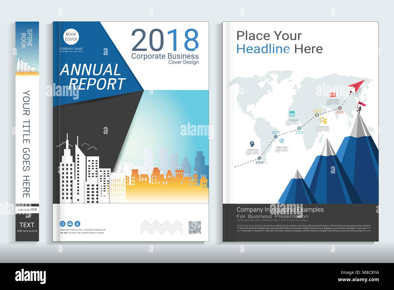 La couverture d'entreprise book design template avec élément infographique, Couvercles conçus pour toute question d'affaires, personnalisation facile à utiliser des modèles. Illustration de Vecteur