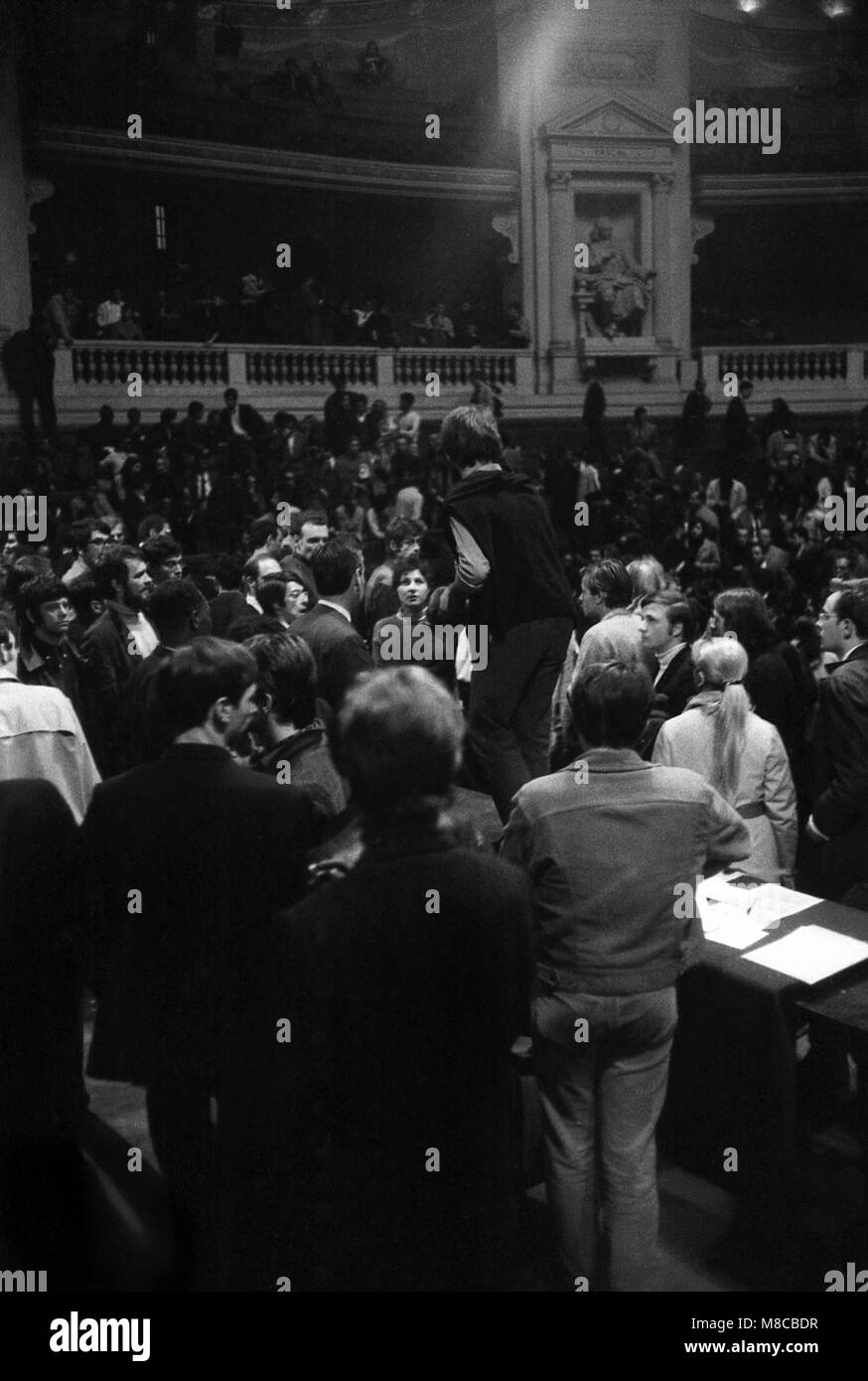 Philippe Gras / Le Pictorium - Mai 1968 - 1968 - France / Ile-de-France (région) / Paris - Rassemblement à la Sorbonne, 1968 Banque D'Images