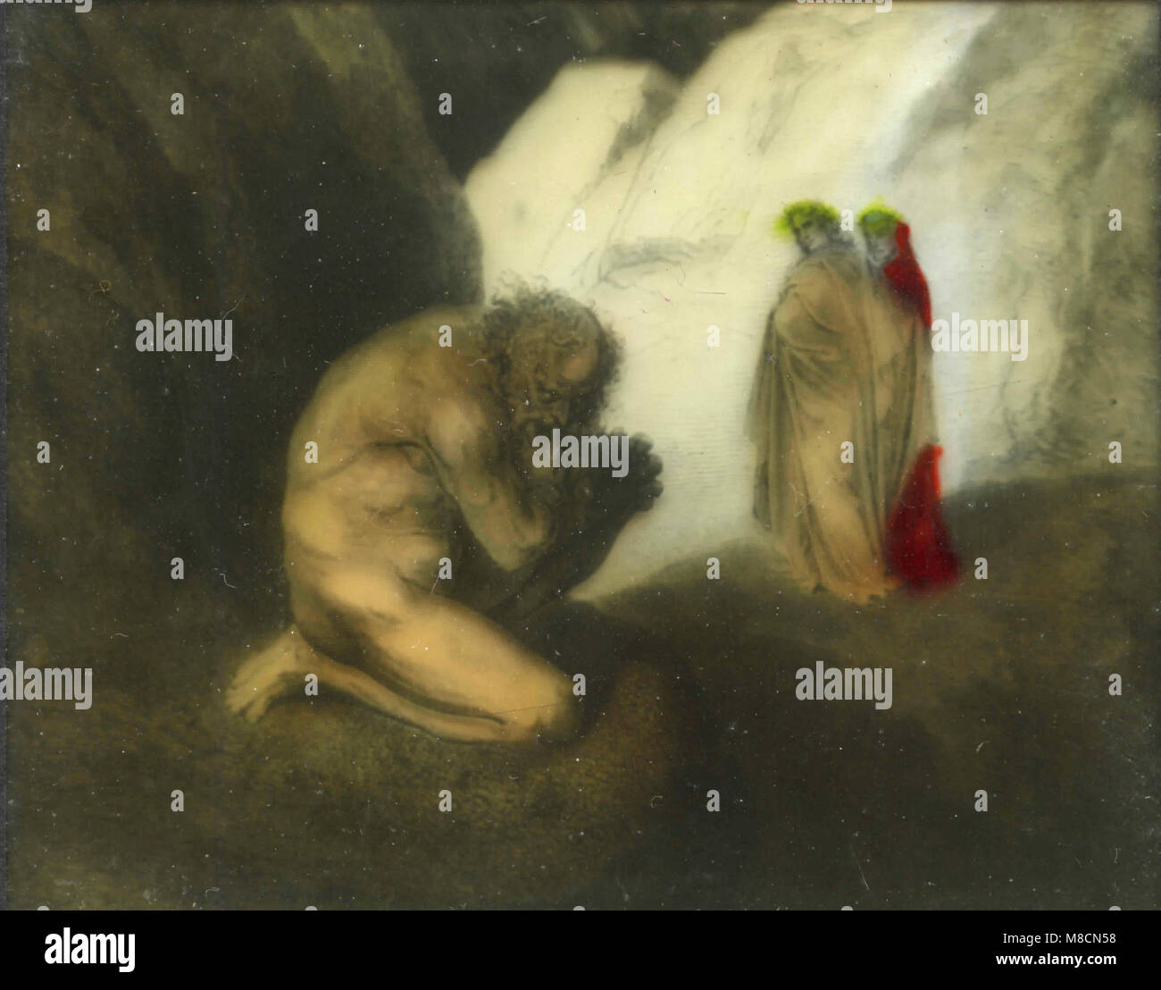 Canto VII (7), Dante et Virgile rencontre Plutus, Dante's Inferno illustration par Dorè Banque D'Images