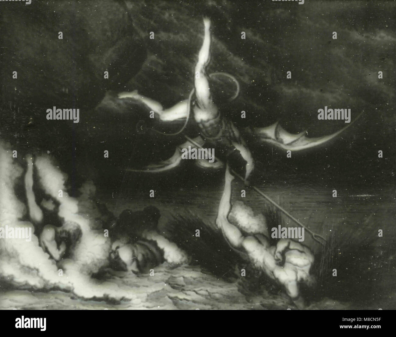 Canto XXII (22), Alichino et Calcabrina la hauteur au-dessus de la pince, Dante's Inferno illustration par Dorè Banque D'Images