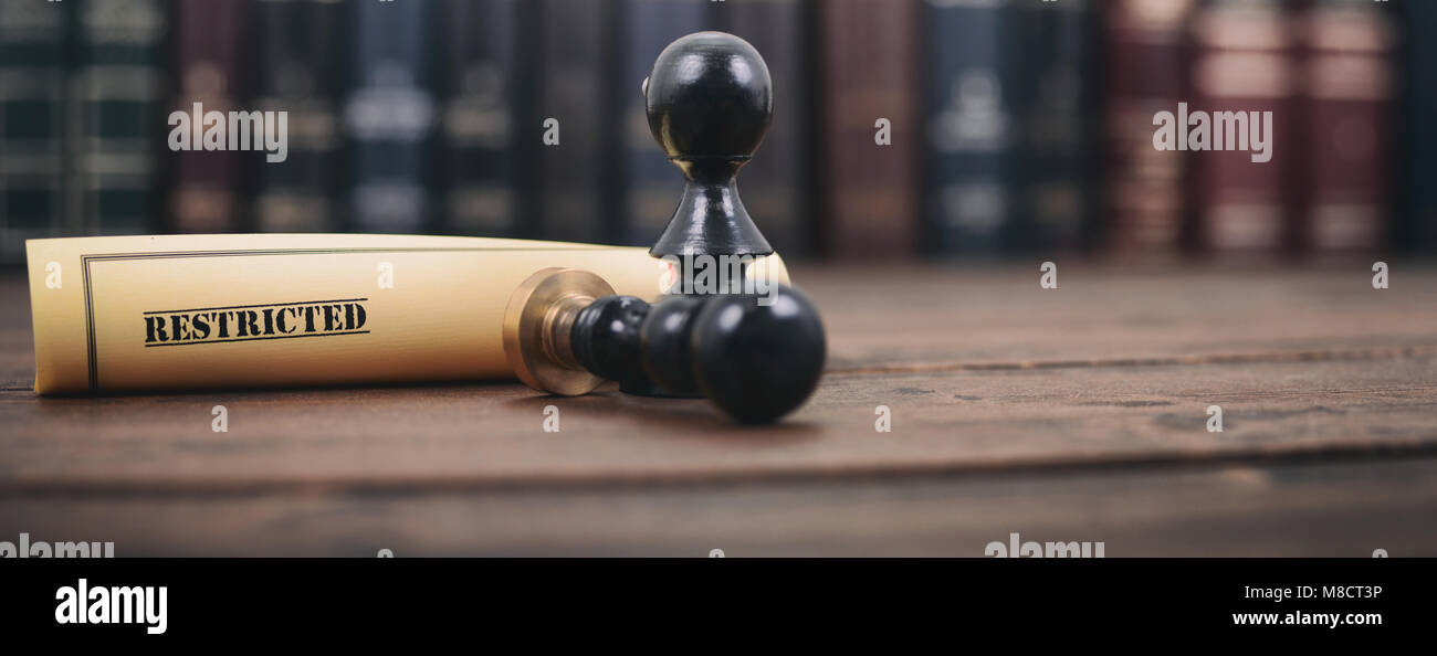 Sceau du notaire , document notarié concept, des documents de type restreint. Banque D'Images