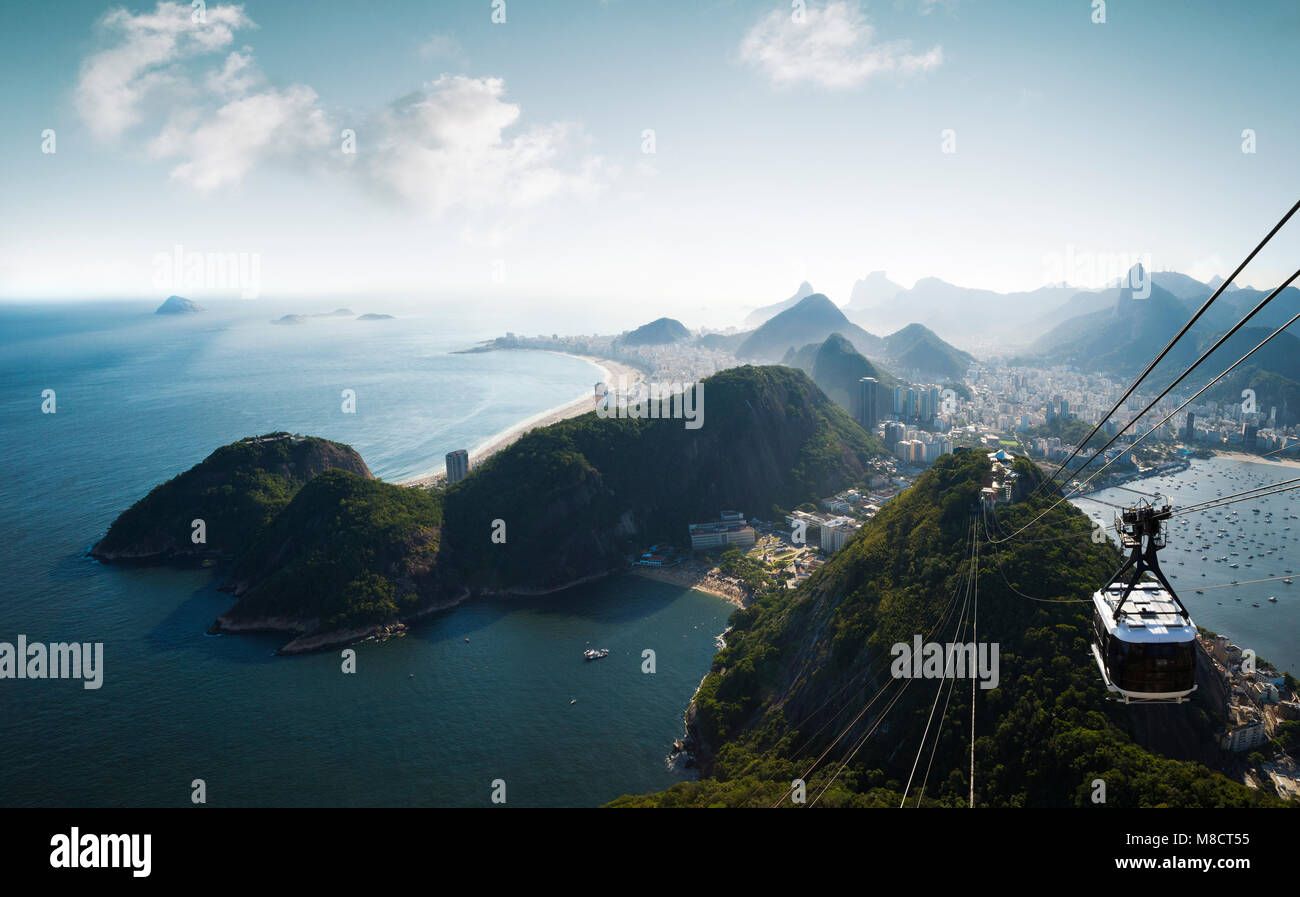 Panorama de Rio de Janeiro, du pain de sucre, le Brésil Banque D'Images