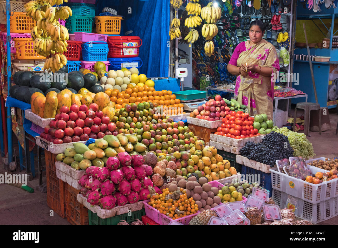 Étal de fruits Colva Beach Goa Inde Banque D'Images