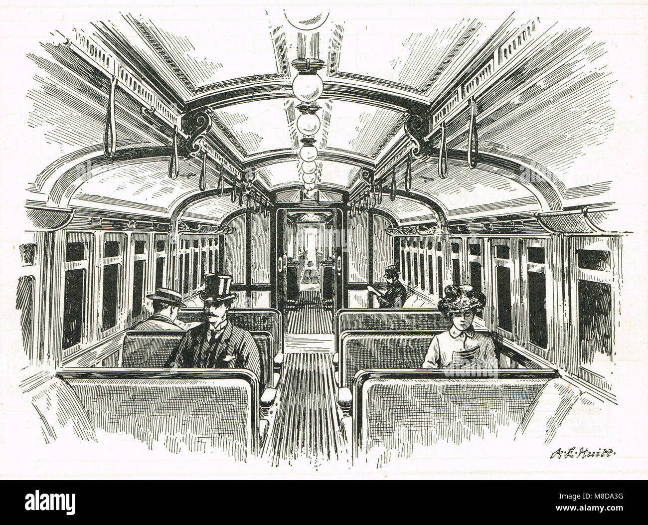 Le centre de Londres, connu sous le nom de chemin de fer Deux Penny Tube, l'ère d'Edwardian, années 1900 Banque D'Images
