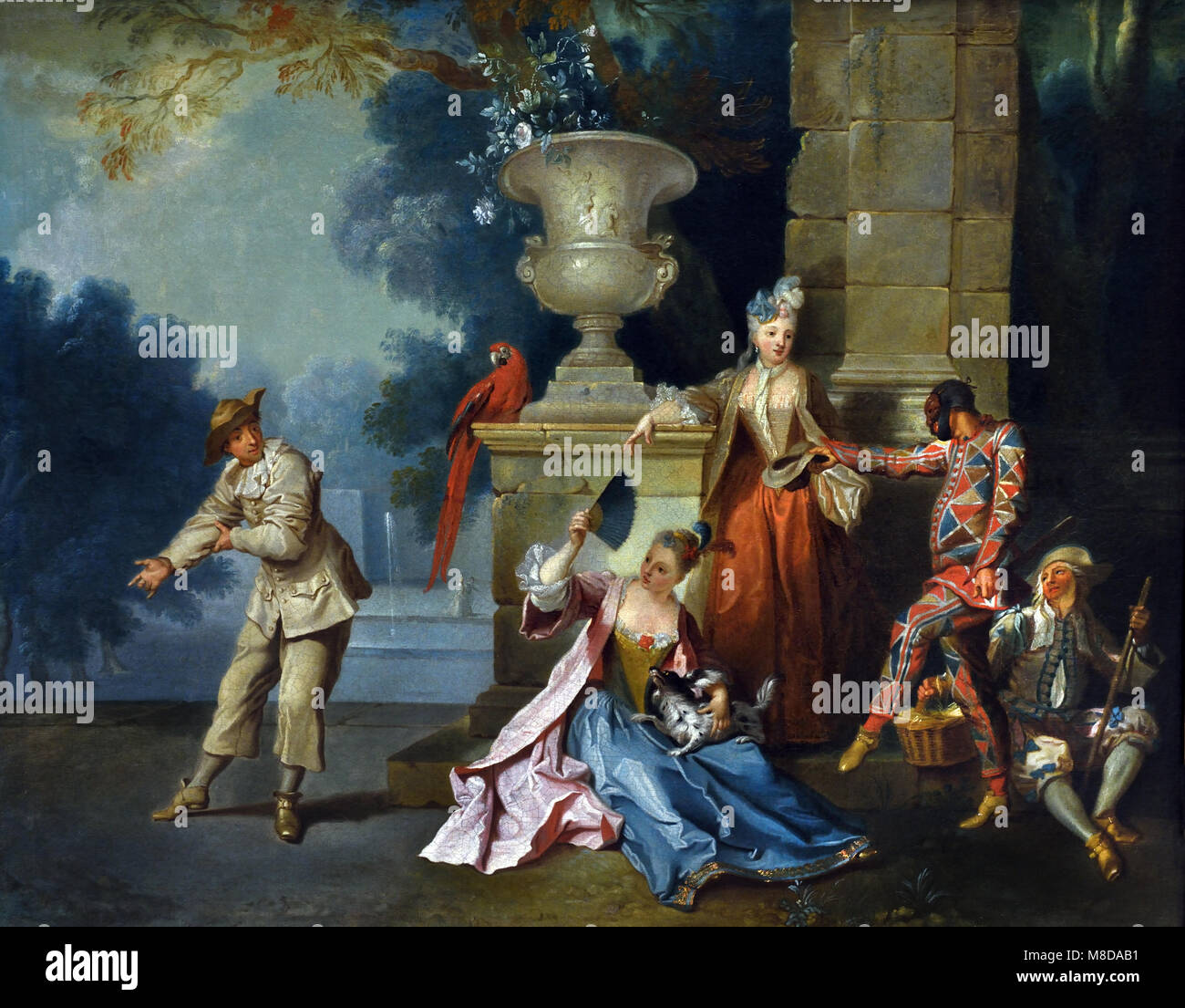 Comediens italiens dans un parc - comédiens italiens dans un parc par Jean Baptiste Oudry 1686-1755, France, Français, Banque D'Images