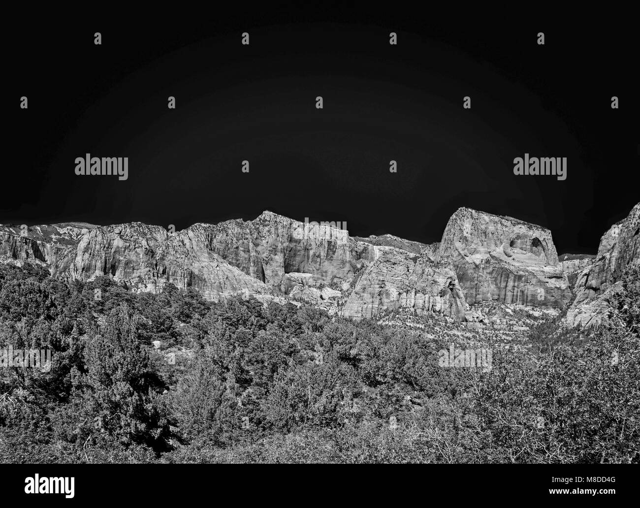 Point de vue de Kolob. Zion National Park, dans le sud-ouest de l'Utah, des montagnes de grès Navajo, pentes rocheuses. Banque D'Images