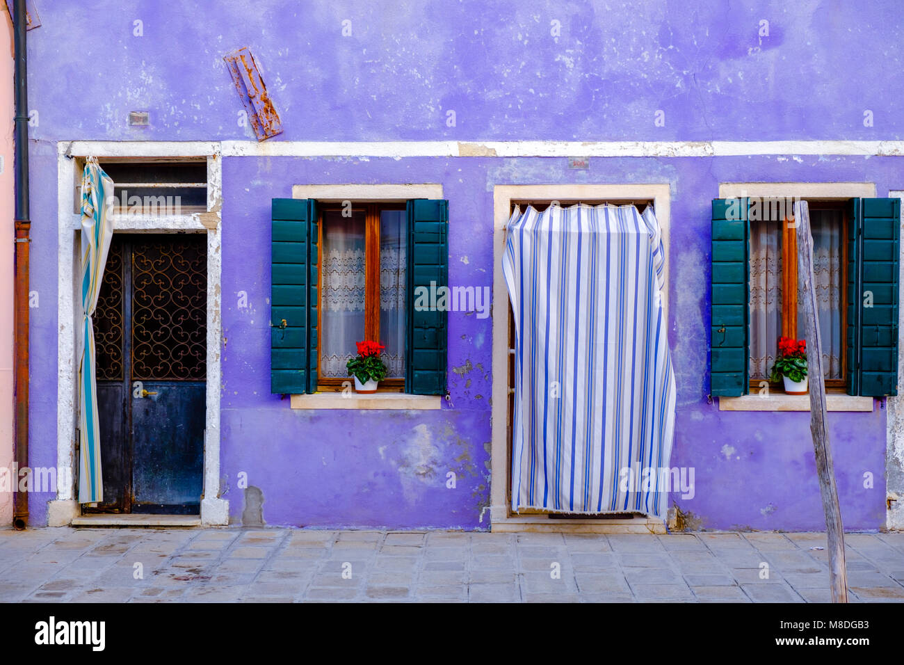 Maison de l'île colorée de Burano, Venise, Italie. Banque D'Images
