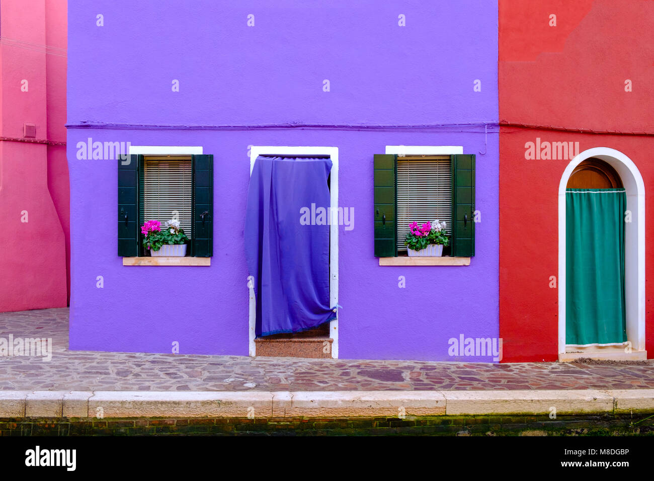 Maison de l'île colorée de Burano, Venise, Italie. Banque D'Images