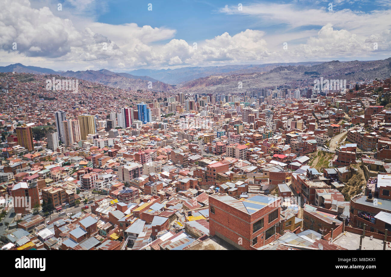 Paysage urbain sur le toit, d'El Alto, La Paz, Bolivie, Amérique du Sud Banque D'Images