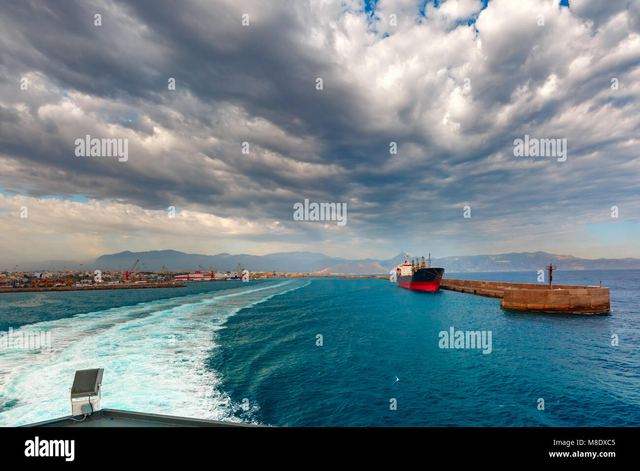 Panorama du port de mer, Héraklion, Crète, Grèce Banque D'Images