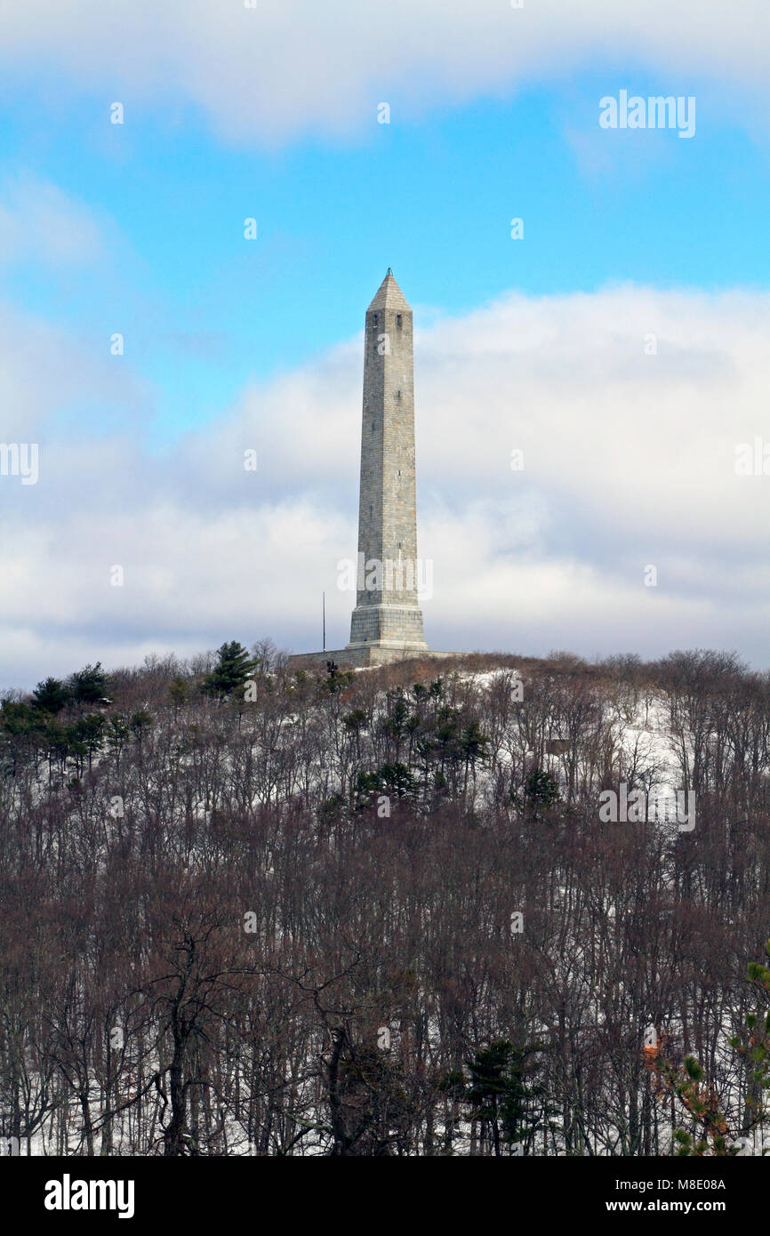 Monument de High Point, Montague, New Jersey marque la plus haute altitude dans le New Jersey à 1 803 pieds au-dessus du niveau de la mer. Banque D'Images