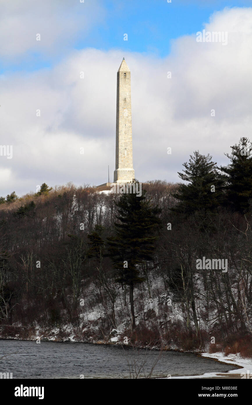 Monument de High Point, Montague, New Jersey marque la plus haute altitude dans le New Jersey à 1 803 pieds au-dessus du niveau de la mer. Banque D'Images