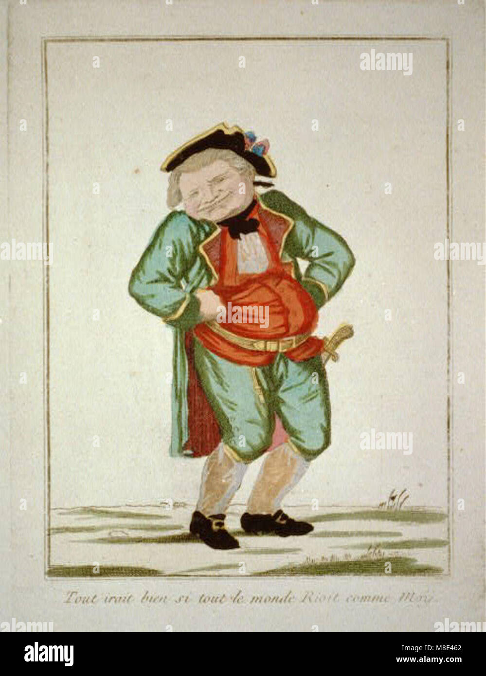 Cette phrase française se traduit par « tout irait bien si tout le monde riait comme moi ». Il se réfère probablement à une vision humoristique ou optimiste de la vie, reflétant peut-être une perspective plus légère des défis sociétaux. Banque D'Images