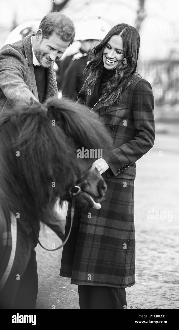 Le prince Harry et Meghan Markle visiter le château d'Édimbourg sur ce qu'est la première visite du couple à la capitale écossaise ensemble comprend : le prince Harry, Meghan Markle Où : Édinbourg, Royaume-Uni Quand : 13 Feb 2018 Crédit : John Rainford/WENN.com Banque D'Images