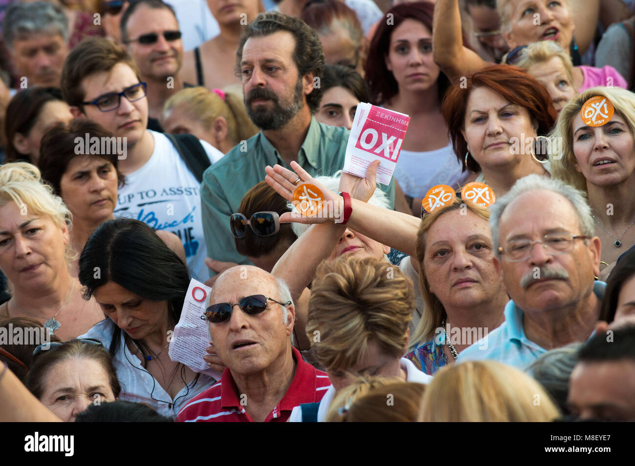 Athènes. Les partisans de la campagne pas de participer à un rassemblement à la place Syntagma. La Grèce. Banque D'Images
