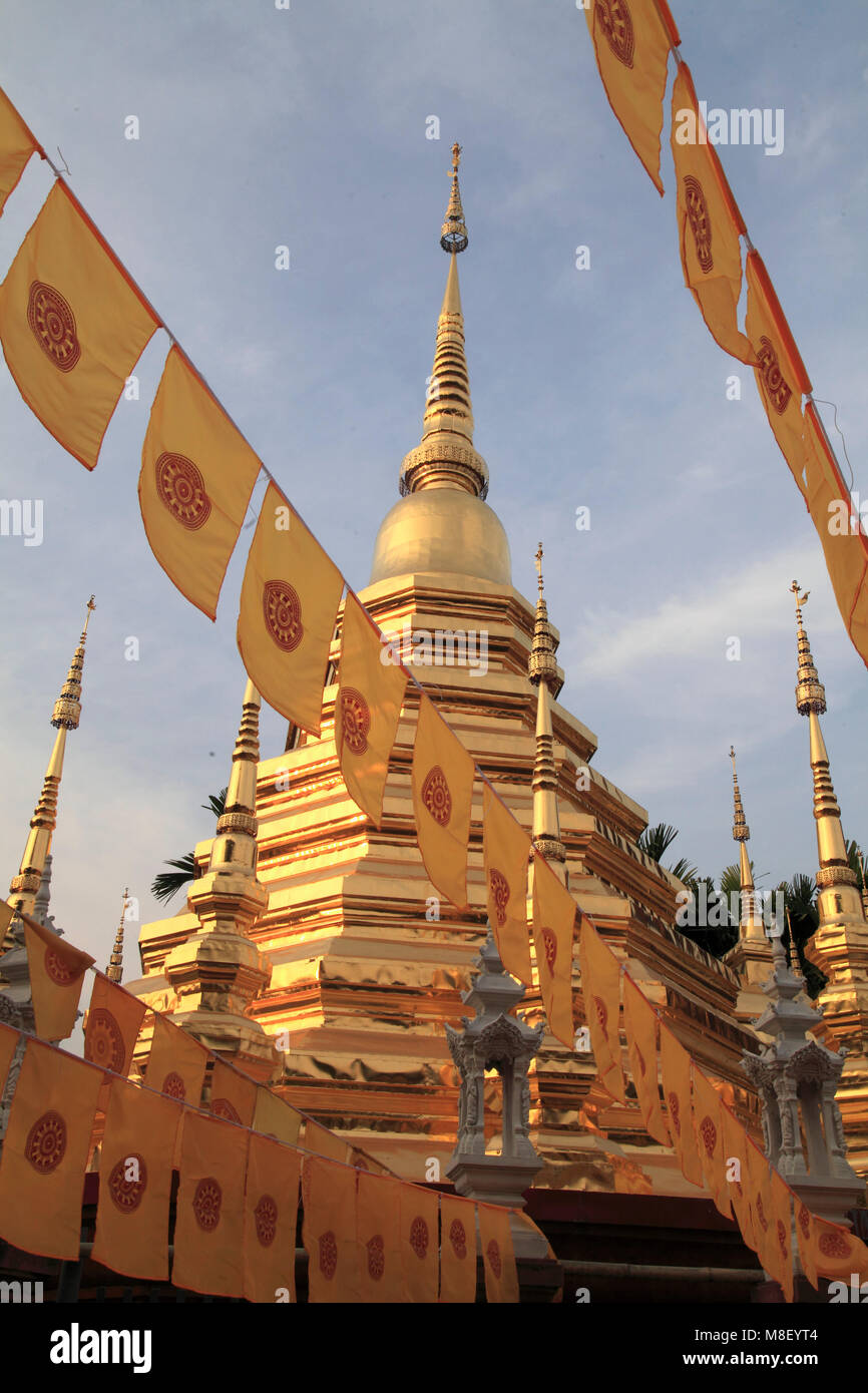La Thaïlande, Chiang Mai, le Wat Phan Tao, temple bouddhiste, Banque D'Images