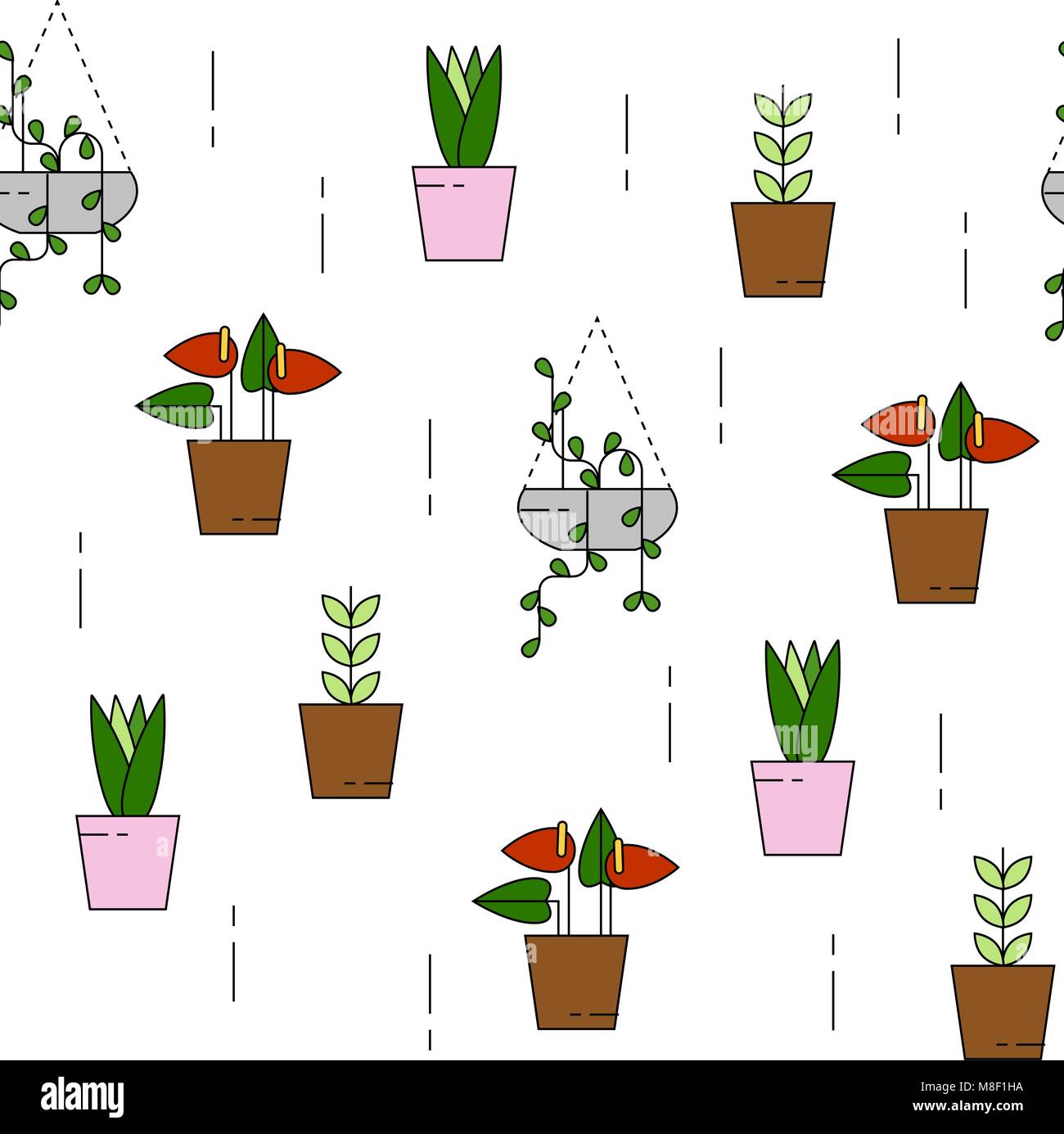 Les plantes d'un modèle avec la plante grimpante et Lilly. Peut être utilisé pour le fond, site Web, affiches etc. Illustration de Vecteur