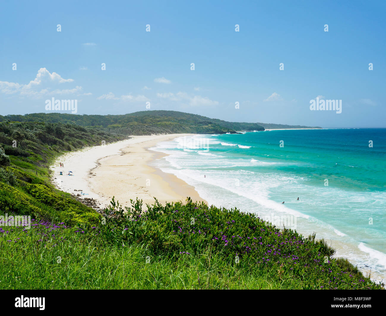L'Australie, Nouvelle Galles du Sud, Moruya, ciel bleu au-dessus de la Mer et Littoral Banque D'Images