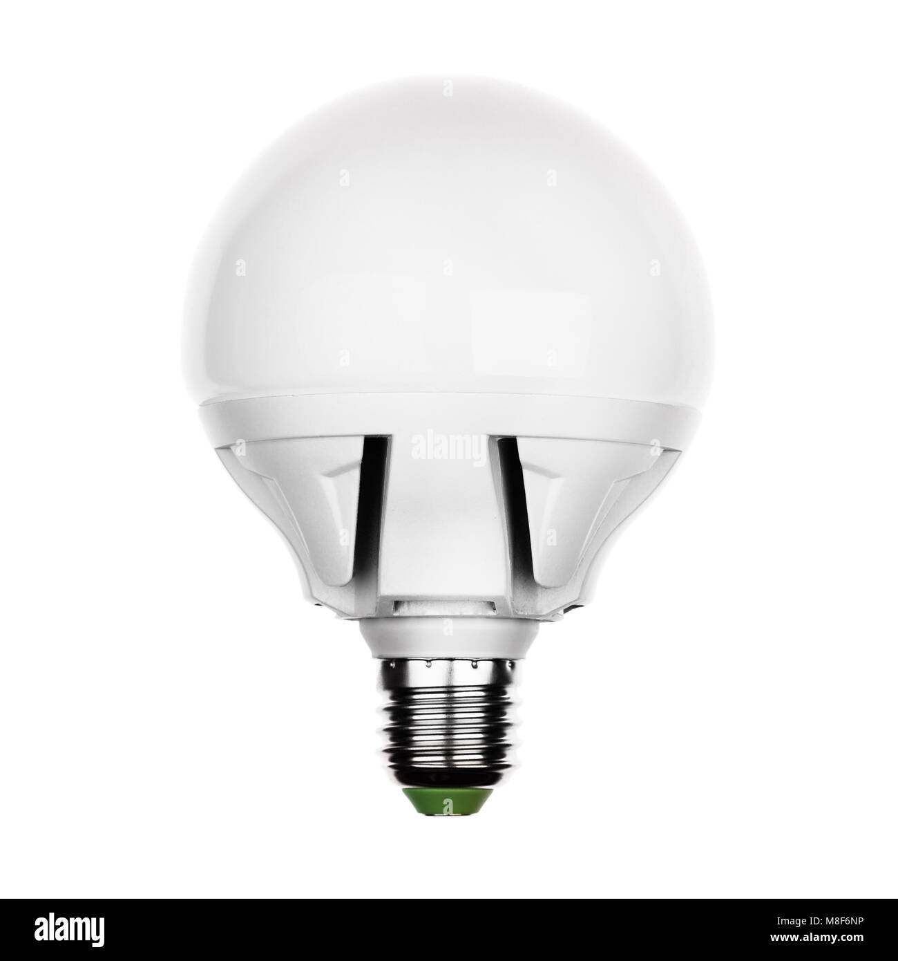 Lampe à LED avec douille céramique e27 Isolated on white Banque D'Images