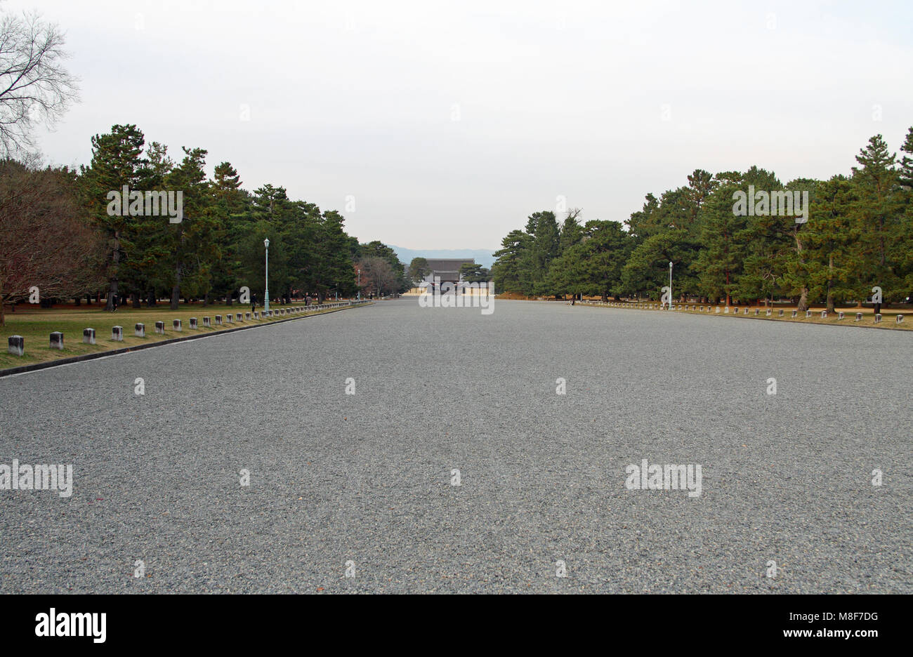 Kyōto-gyoen park, regardant vers la Porte Kenreimon de palais impérial de Kyoto, Kyoto, Honshu, Japan Banque D'Images
