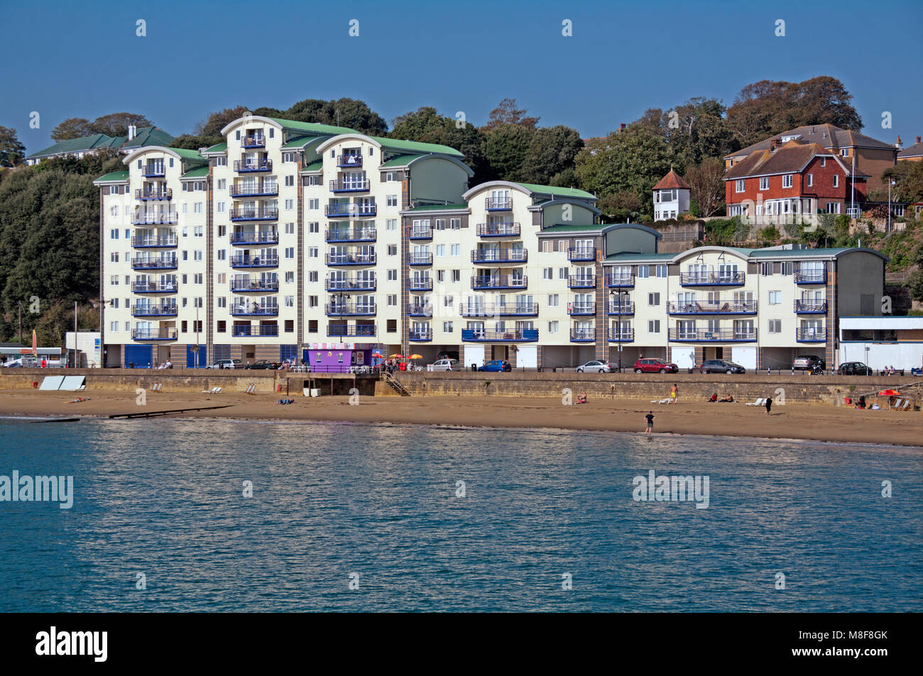 Appartements, Sandown, Isle of Wight, Angleterre, Banque D'Images