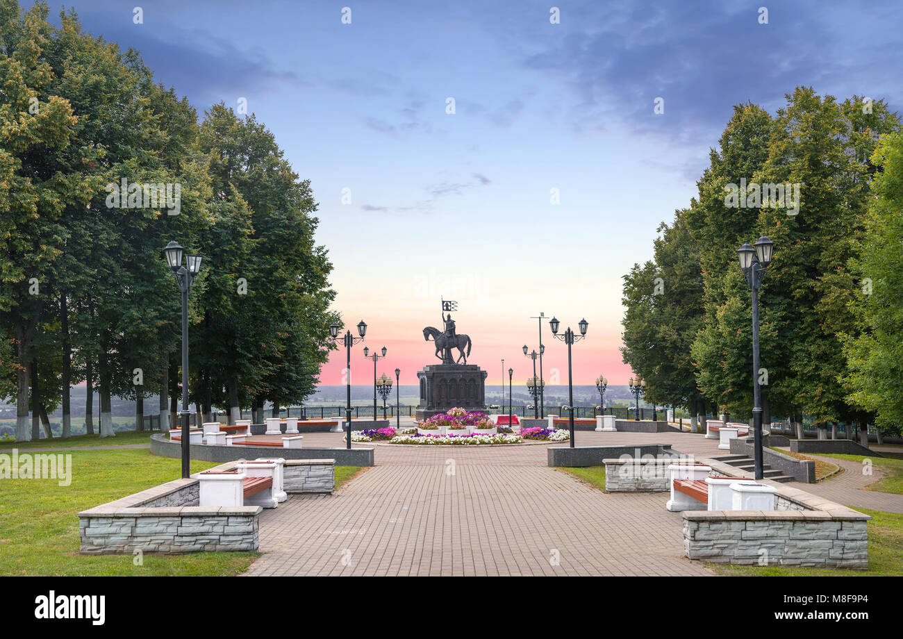 Statue du Prince Vladimir et Saint Fedor. Vladimir. La Russie Banque D'Images