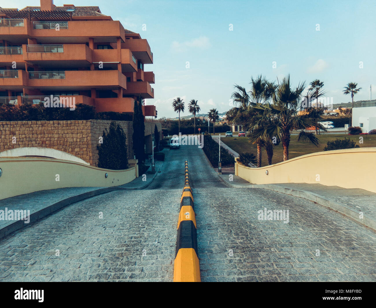 La plage de Santa Monica en Californie dans les maisons colorées Banque D'Images