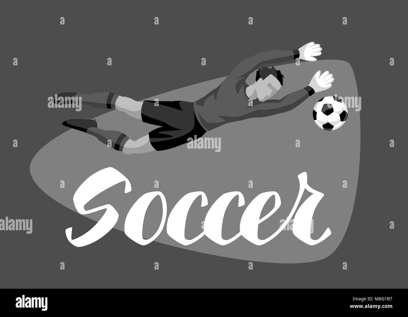 Joueur de football avec le ballon. Sports Football illustration Illustration de Vecteur