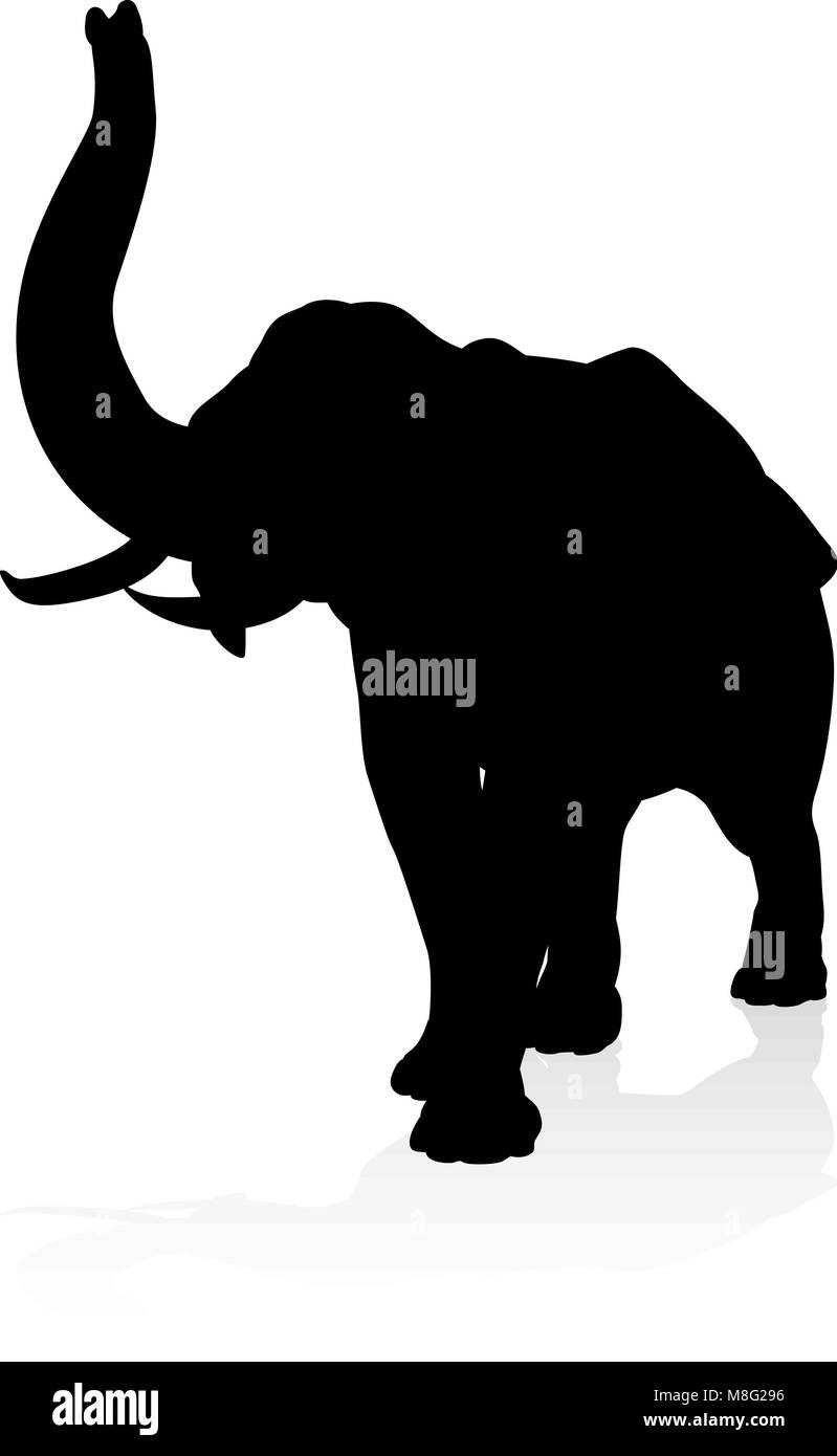 Animal éléphant Silhouette Illustration de Vecteur