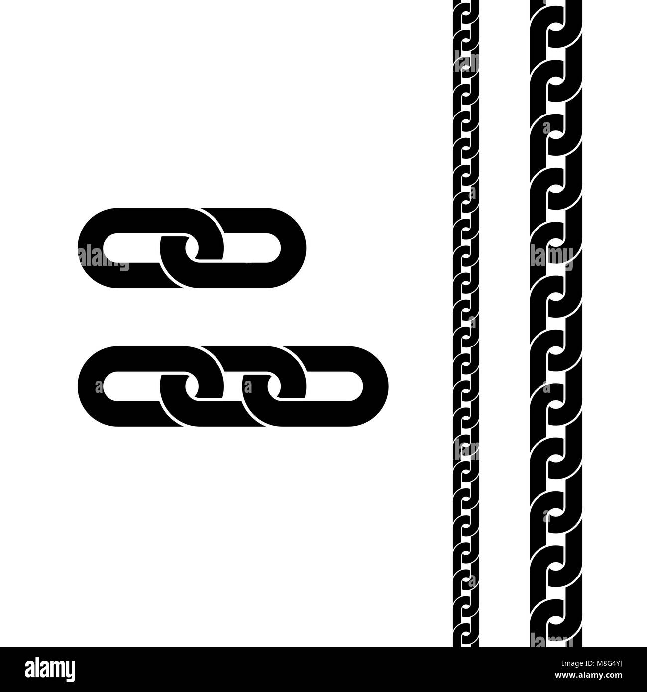 L'icône noire de la chaîne. Symbole de connexion pour la conception de site web, logo, l'app, l'assurance-chômage. Vector illustration isolé sur fond blanc Illustration de Vecteur