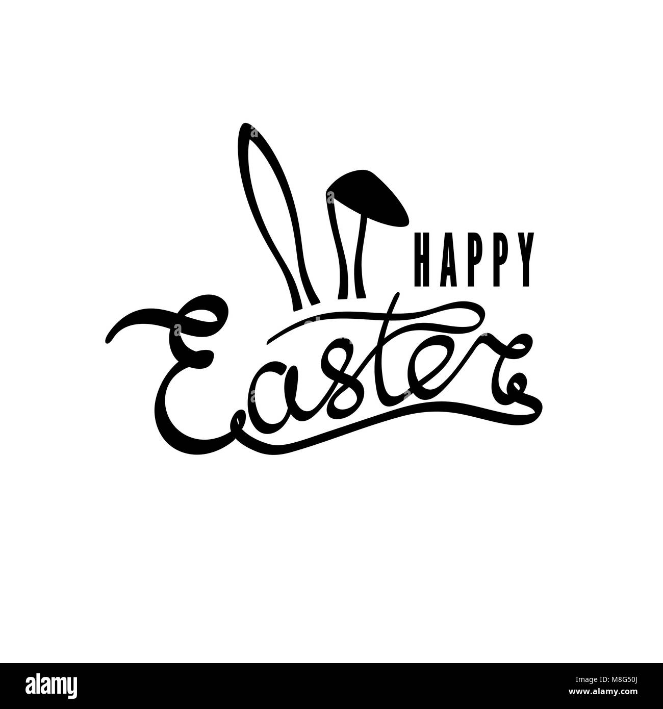 Hand drawn inscription Joyeuses Pâques. Carte postale de Pâques, carte, invitation, affiche, modèle de page typographie lettrage. Vector illustration Illustration de Vecteur