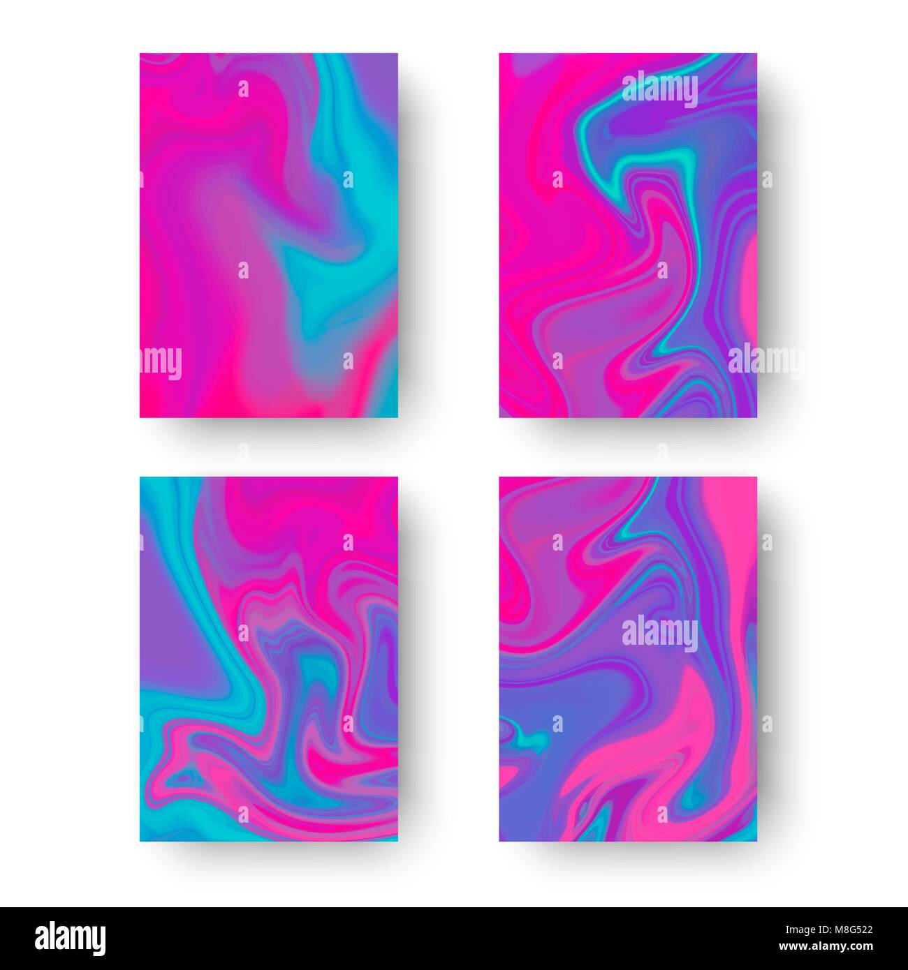 Couverture Iridesent templates. Couleurs de liquide. horizons Effet holographique. Vector illustration Illustration de Vecteur
